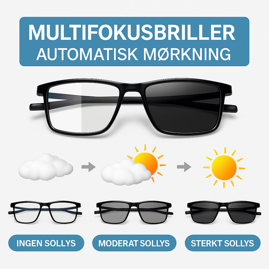 Multifokus Briller med Lysjustering